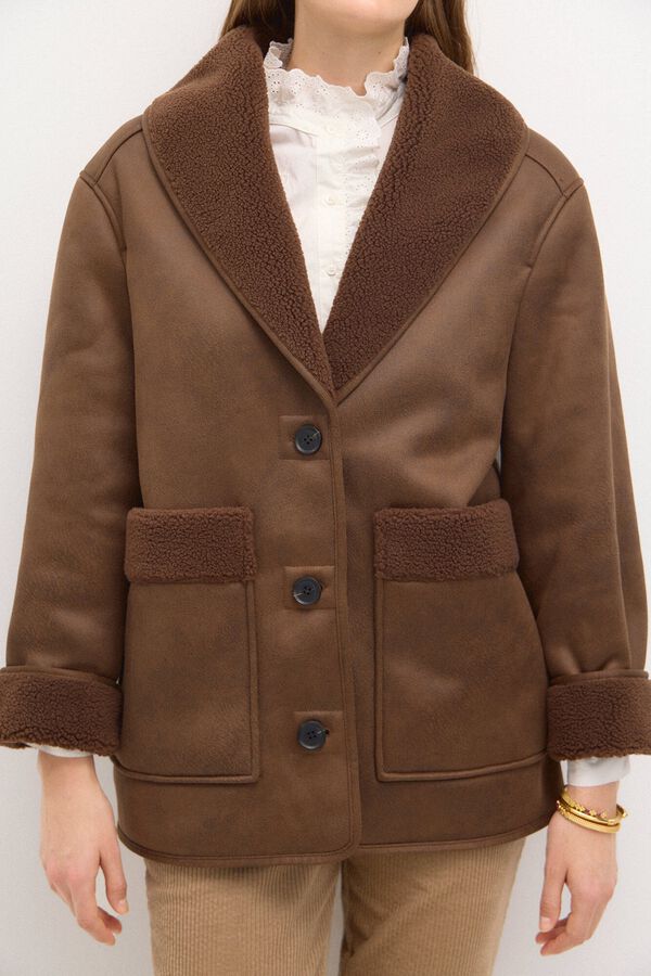 Hoss Intropia Dana. Sobretudo largo dupla face Castanho