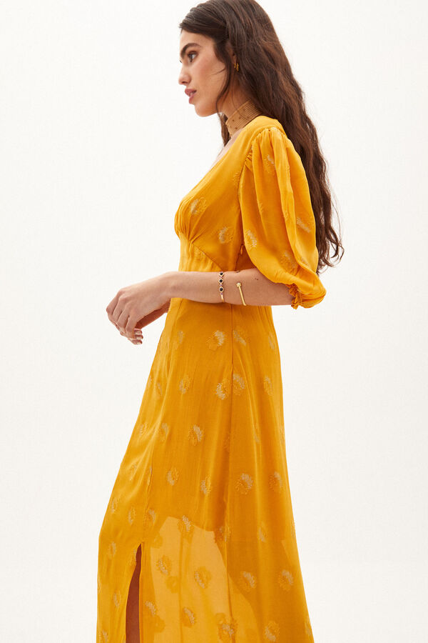 Hoss Intropia Leandra. Vestido midi con lurex Amarillo
