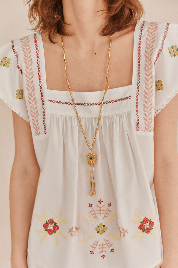 Hoss Intropia Cosima. Blusa bordada Ecru