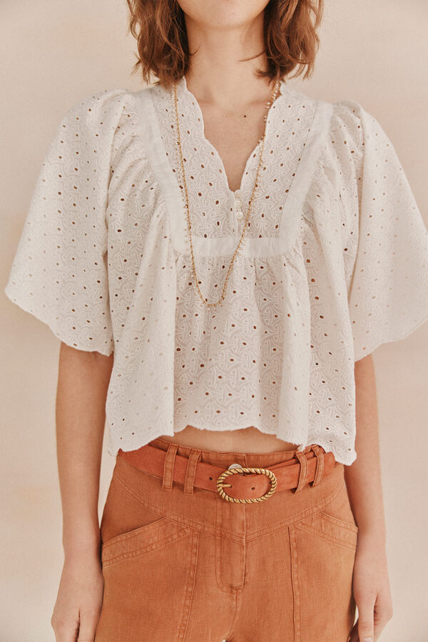 Hoss Intropia Gisela. Blusa bordada Blanco