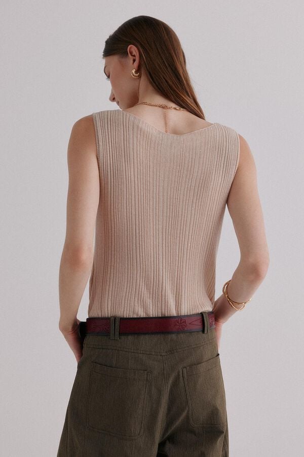 Hoss Intropia Nahia. Top com folho Beige