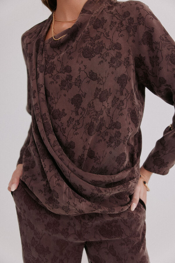 Hoss Intropia Blusa jacquard . Concha Castanho