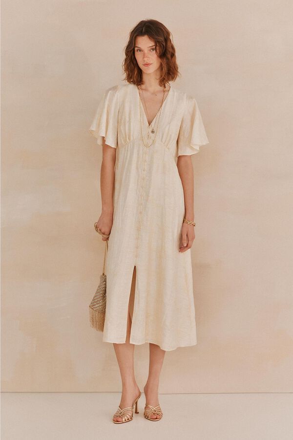 Hoss Intropia Aurora. Vestido midi Ecru