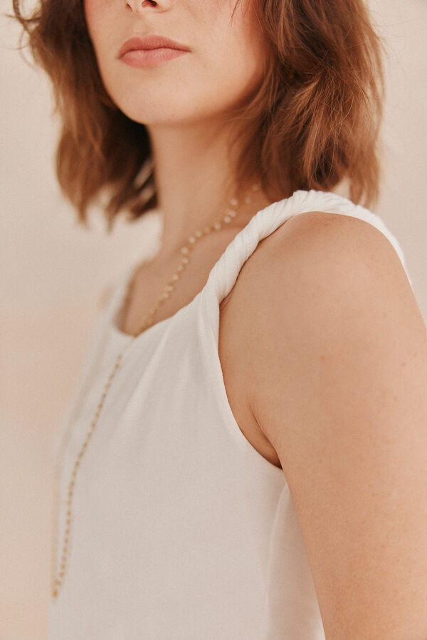 Hoss Intropia Milia. Camiseta drapeada Branco