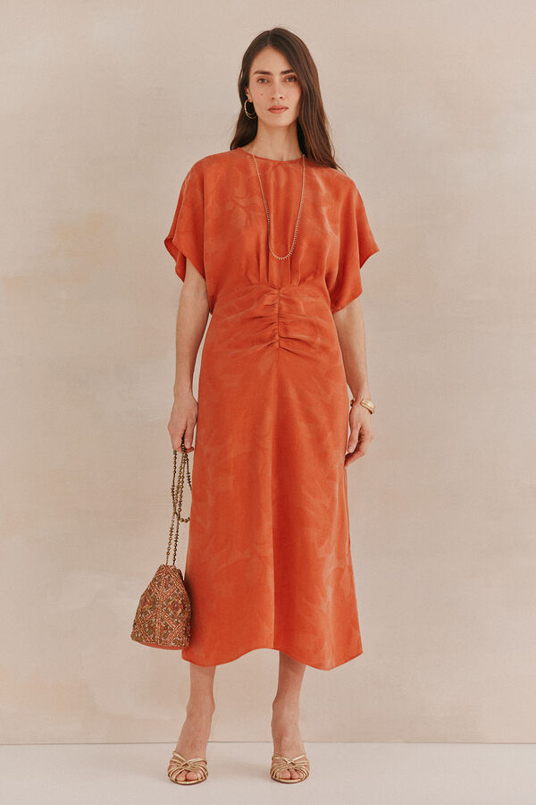 Hoss Intropia Alexa. Vestido jacquard ocasi&oacute;n Naranja