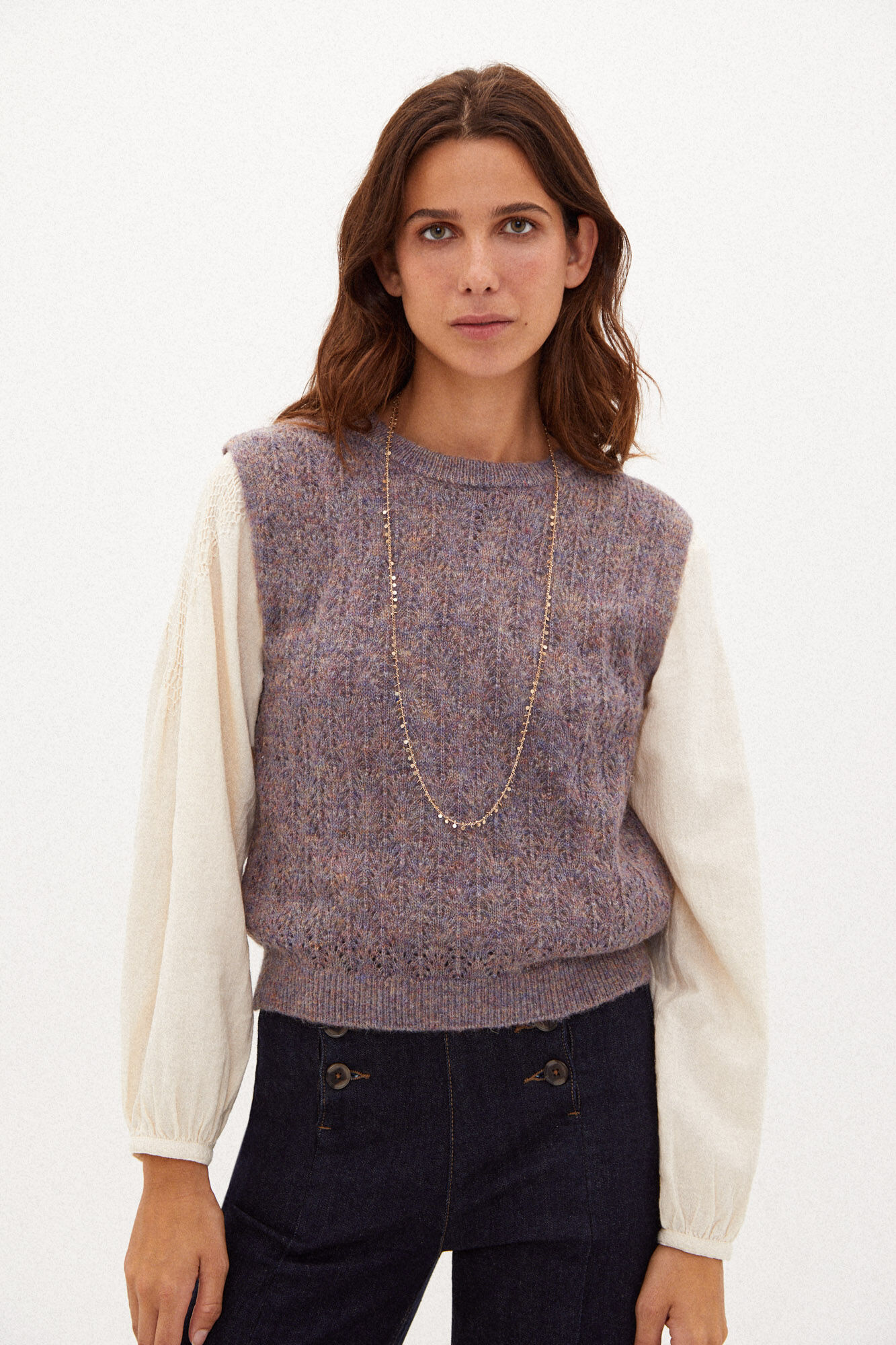 Hoss Intropia Paula. Chaleco de punto calado