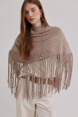 Hoss Intropia Marta. Capa flecos de tricot Beige