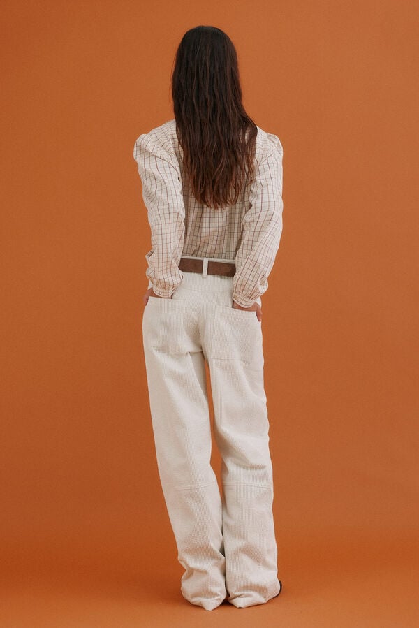 Hoss Intropia Gina. Blusa xadrez Ecru