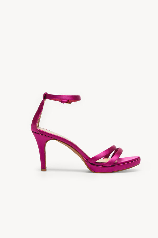 Hoss Intropia Nina. Sandalias de raso con tac&oacute;n Naranja