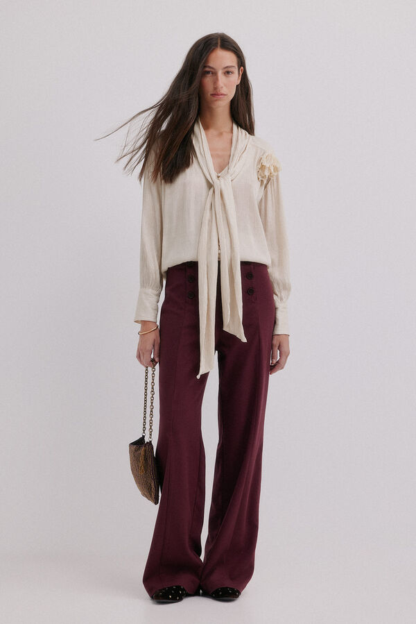 Hoss Intropia Gretel. Blusa com la&ccedil;ada Beige