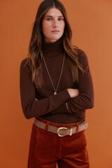 Hoss Intropia Ilse. Camisola de gola alta Castanho