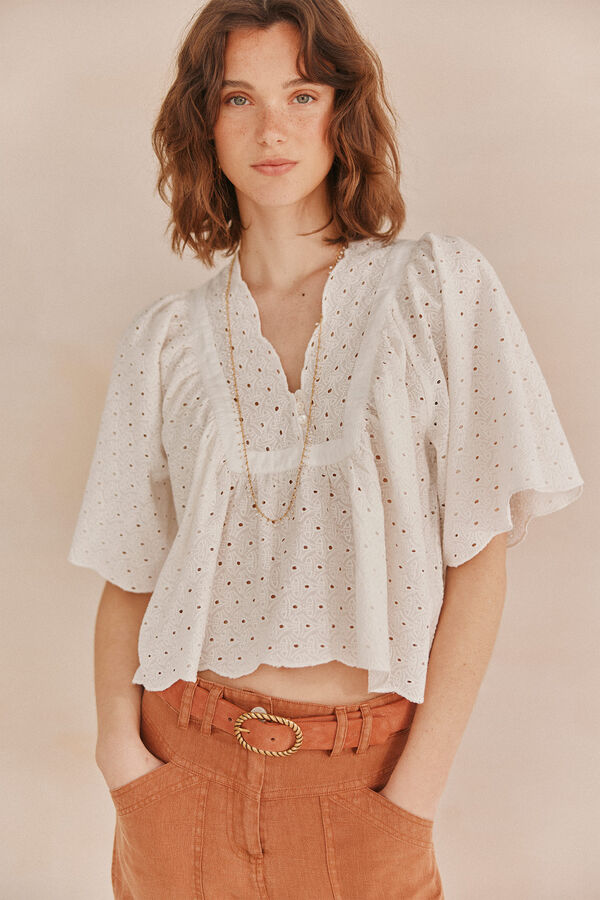 Hoss Intropia Gisela. Blusa bordada Blanco