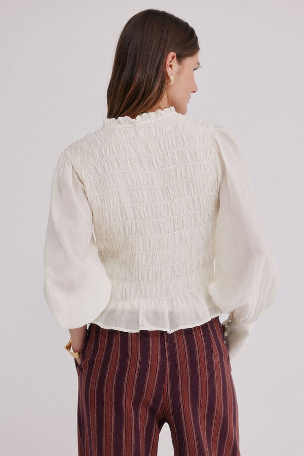 Hoss Intropia Camino. Blusa rom&aacute;ntica Marfil