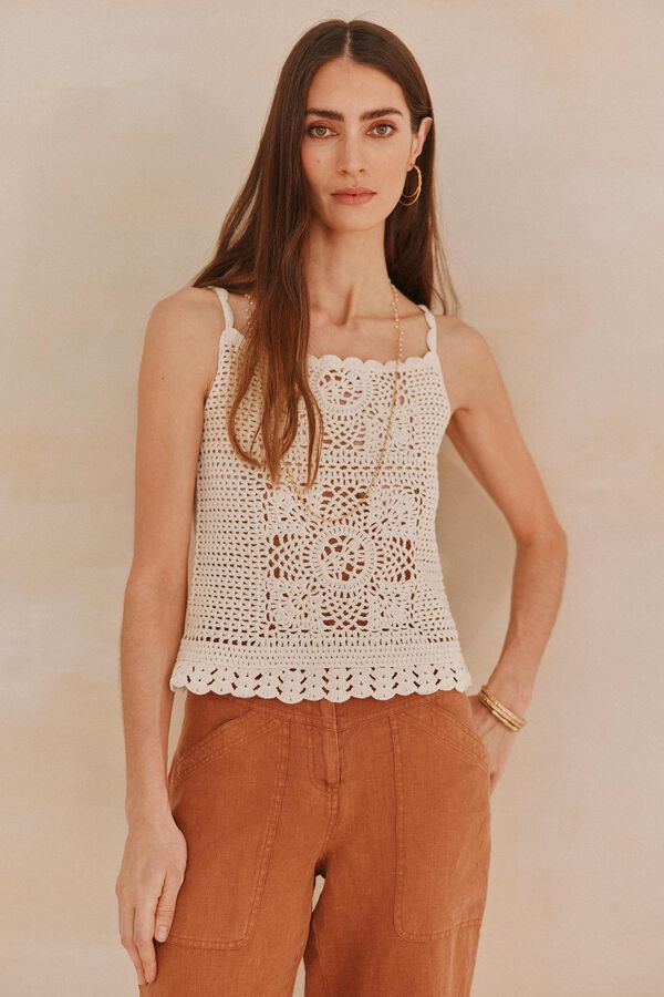 Hoss Intropia Sabina. Top de crochet Ecru