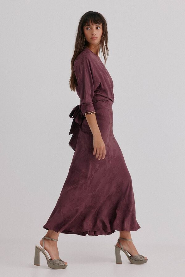 Hoss Intropia Romina. Falda jacquard Granate