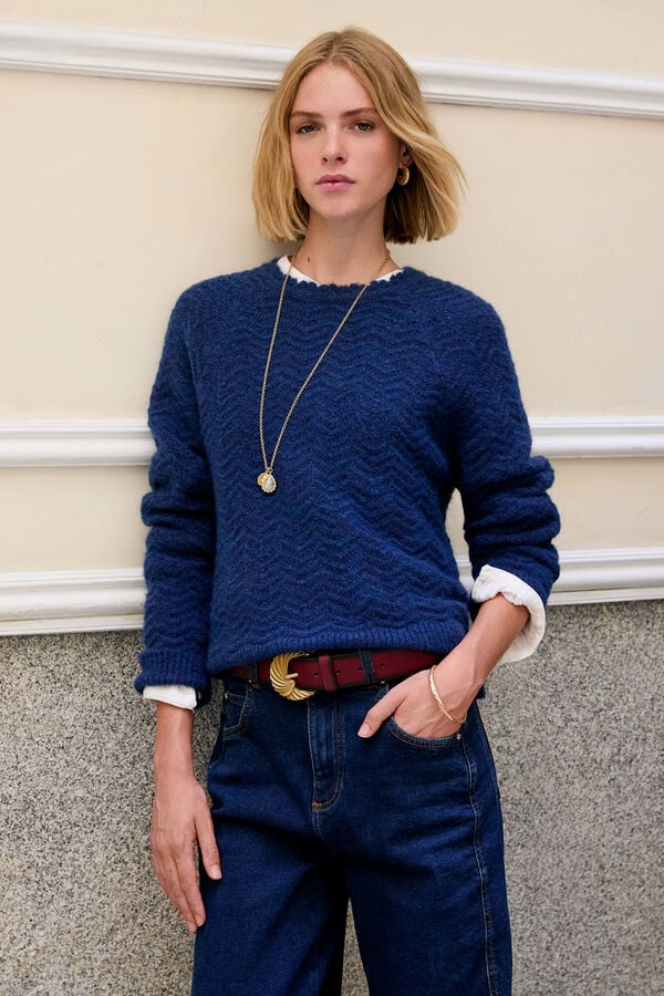 Hoss Intropia Ivonne. Jersey textura Azul marino