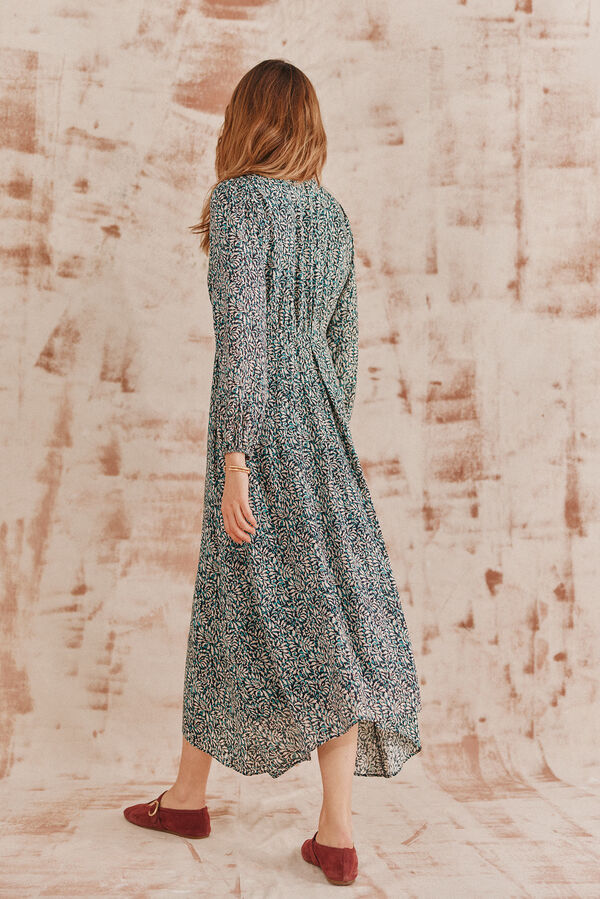 Hoss Intropia Ava. Vestido estampado. Estampado azul