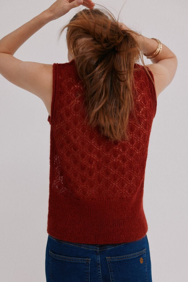 Hoss Intropia Irma. Top calado rojo