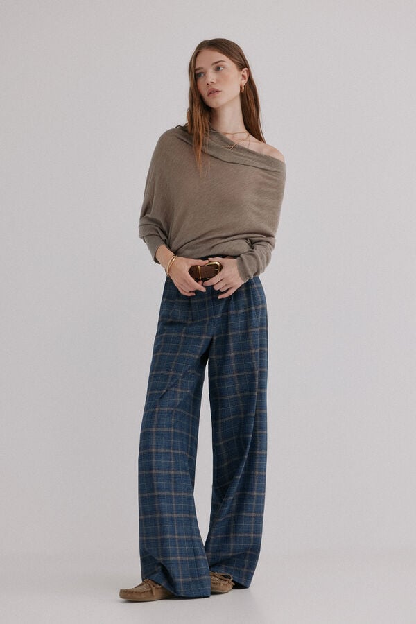 Hoss Intropia Nica. Jersey escote asim&eacute;trico Gris