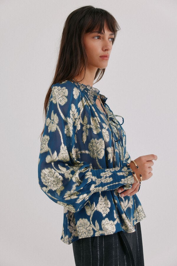 Hoss Intropia Gianna. Blusa jacquard Azul marino