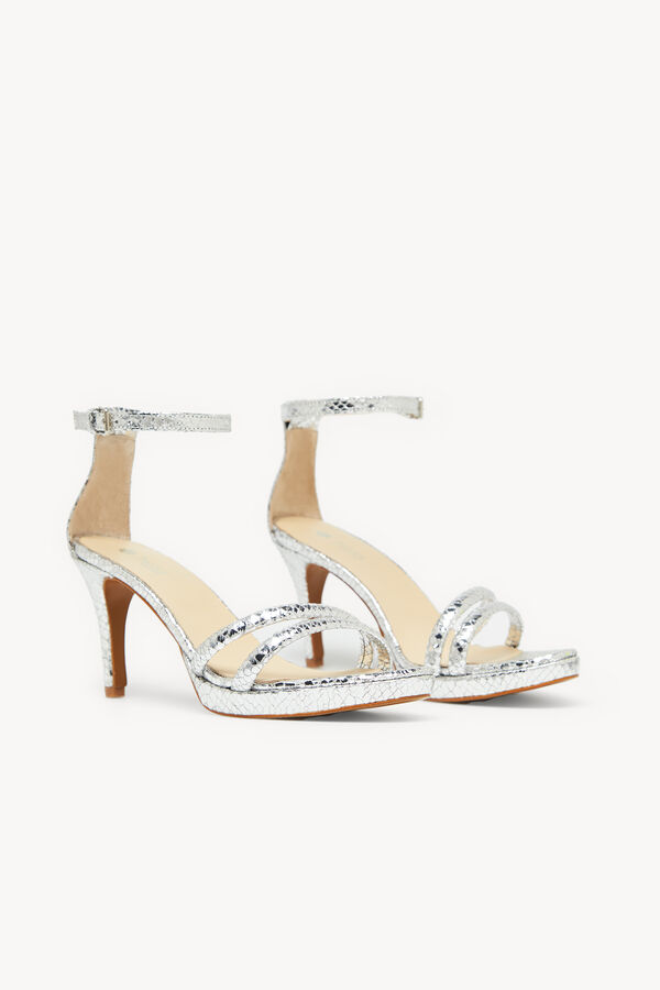 Hoss Intropia Nina. Sandalias de raso con tac&oacute;n Gris