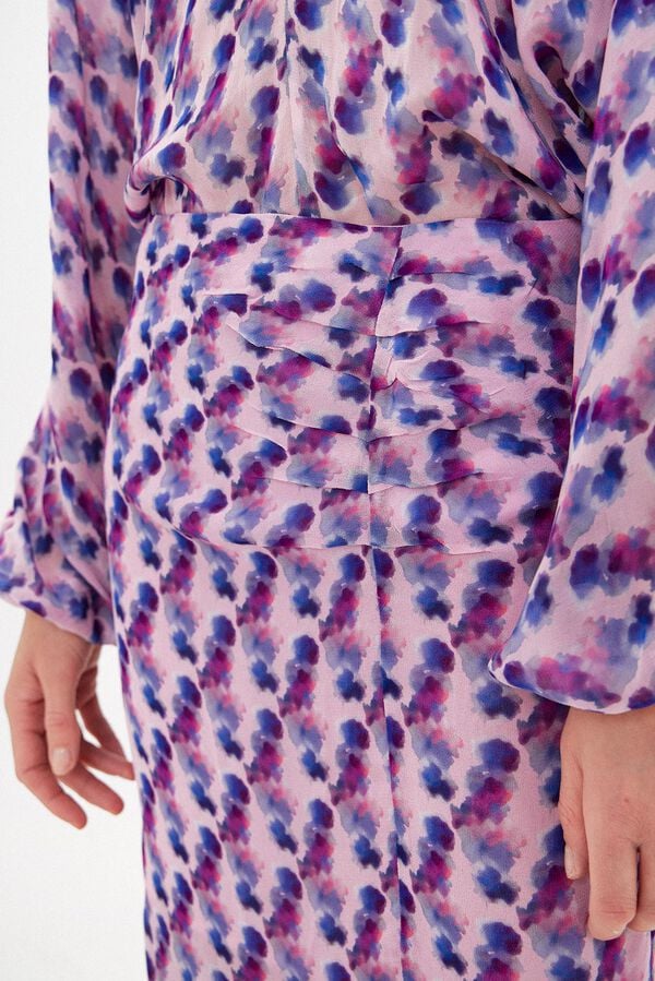 Hoss Intropia Rosana. Falda midi drapeada Lila