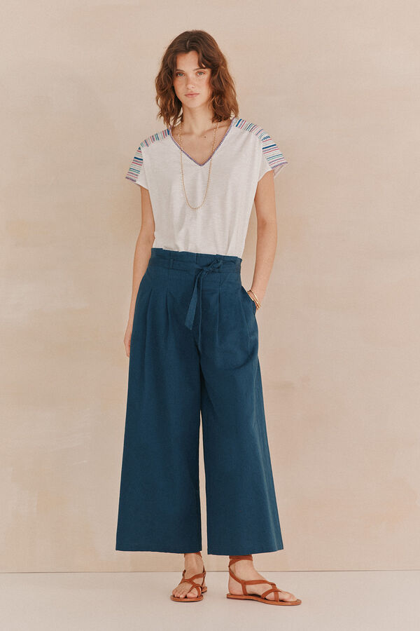 Hoss Intropia Martina. T-shirt bordada Branco