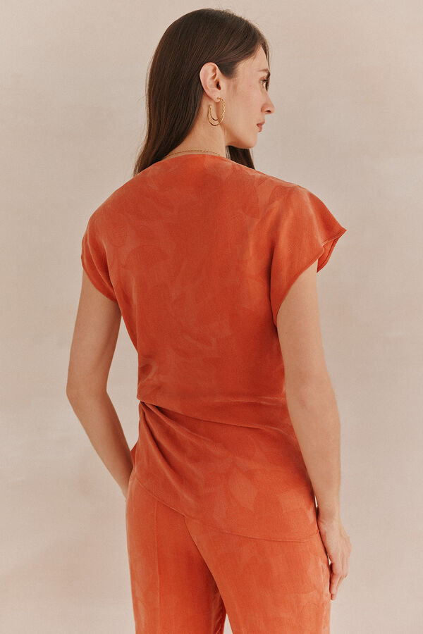 Hoss Intropia Celia. Top nudo jacquard. Naranja