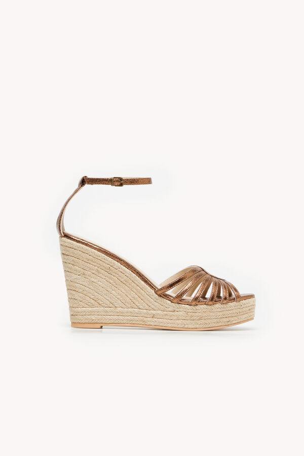 Hoss Intropia Miren. Sandálias de cunha Dourado