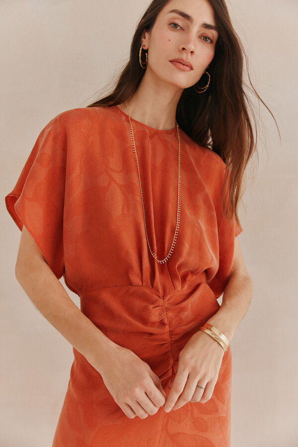 Hoss Intropia Alexa. Vestido jacquard ocasi&oacute;n Naranja