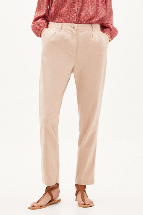 Hoss Intropia Julieta Pantal&oacute;n r&uacute;stico con pinzas Beige