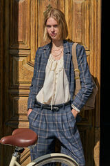 Hoss Intropia Elvira. Blazer cuadros Azul marino