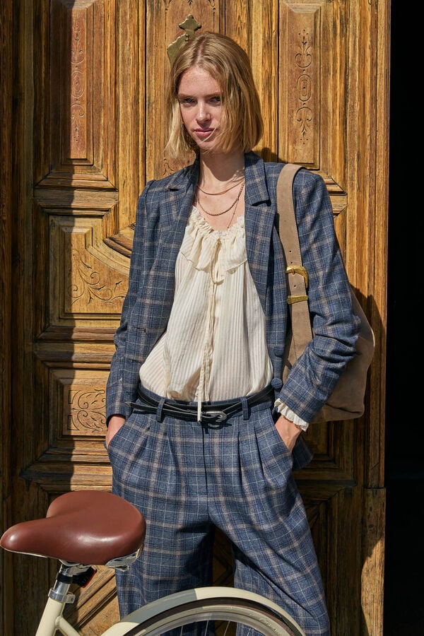 Hoss Intropia Elvira. Blazer cuadros Azul marino