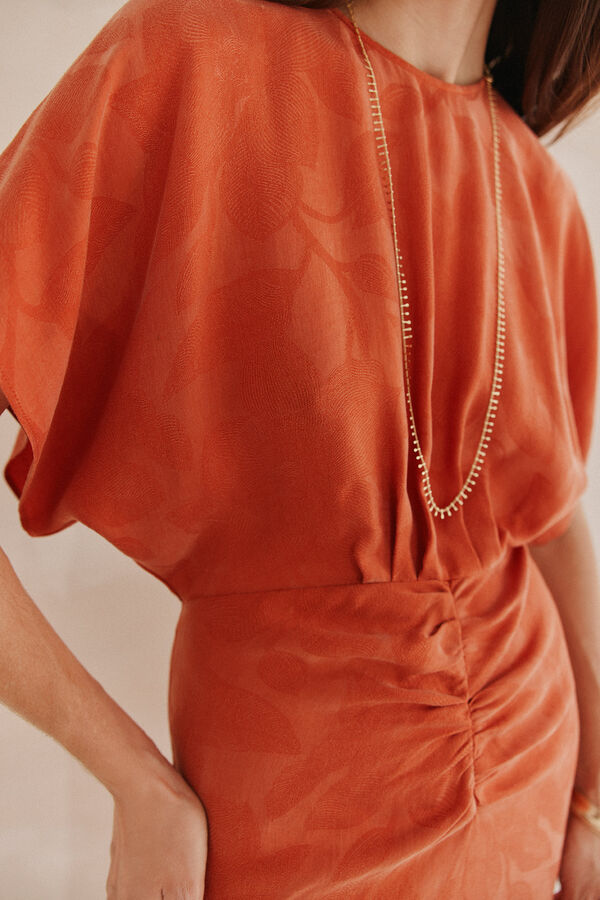 Hoss Intropia Alexa. Vestido jacquard ocasi&oacute;n Naranja