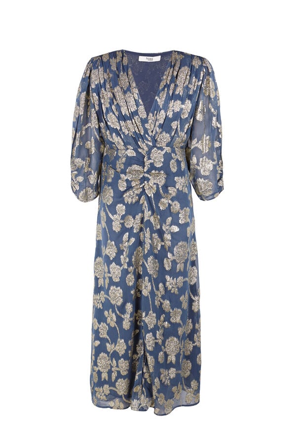 Hoss Intropia Amanda. Vestido jacquard Estampado azul