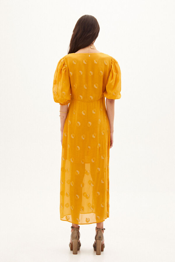 Hoss Intropia Leandra. Vestido midi con lurex Amarillo
