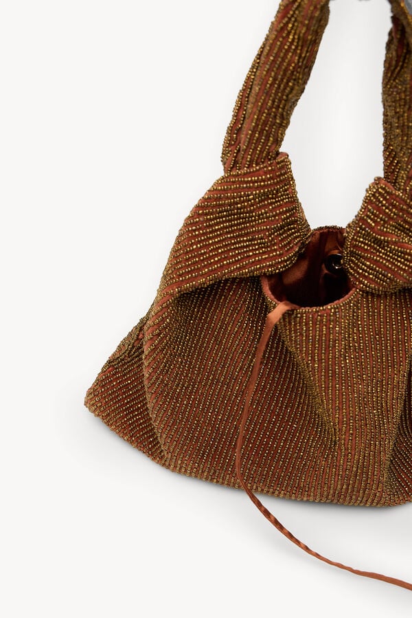 Hoss Intropia Nora. Bolso de terciopelo abalorios Marron