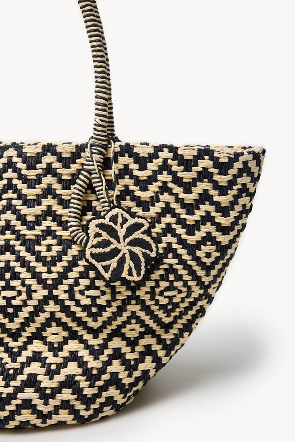 Hoss Intropia Nídia. Alcofa de ráfia Preto