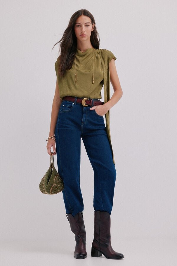 Hoss Intropia Charlotte. Top drapeado Verde