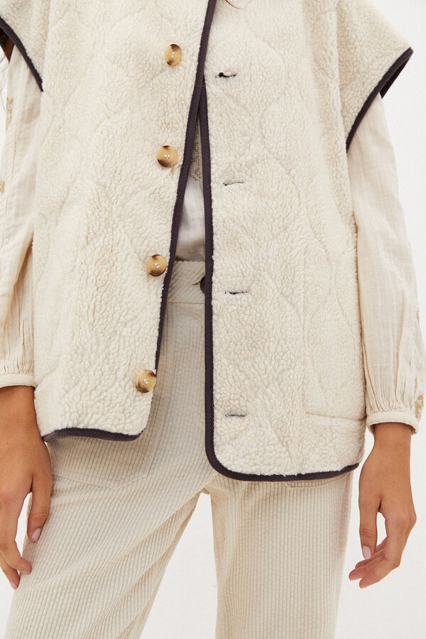 Hoss Intropia Abbie. Chaleco de pana reversible Gris