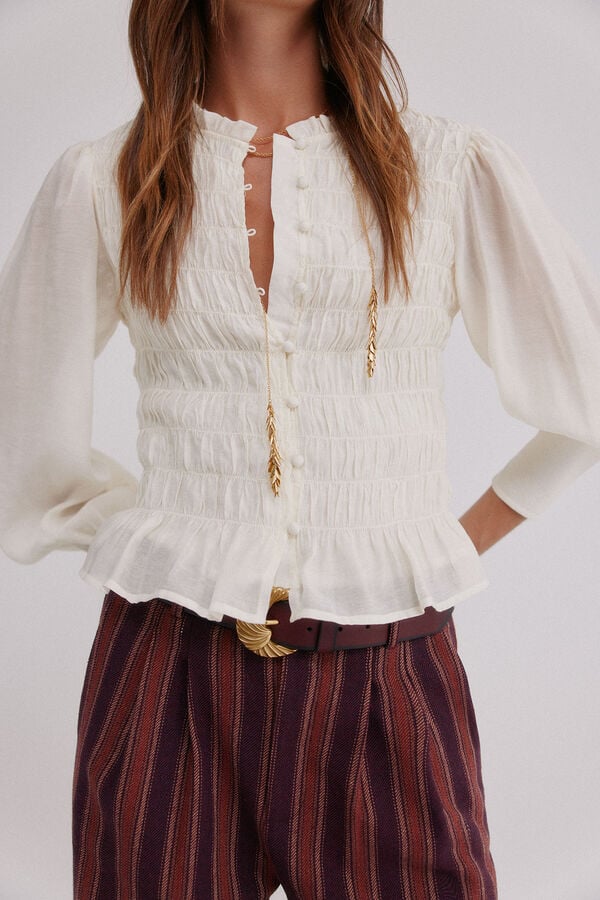 Hoss Intropia Camino. Blusa rom&aacute;ntica Marfil