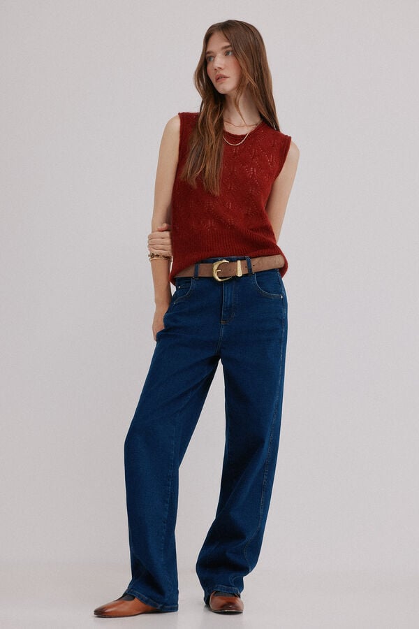 Hoss Intropia Irma. Top calado rojo