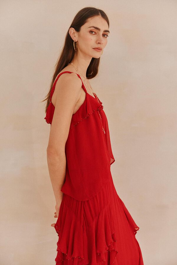 Hoss Intropia Griselda. Top fluido rojo