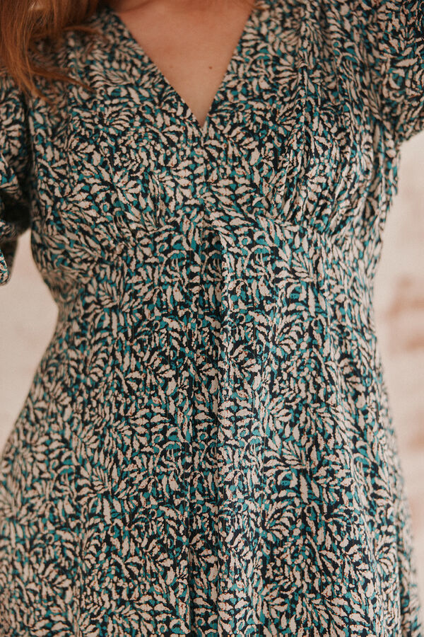 Hoss Intropia Ava. Vestido estampado. Estampado azul