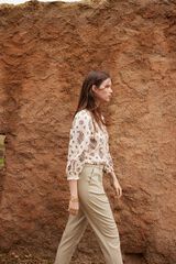 Hoss Intropia Julieta Pantal&oacute;n r&uacute;stico con pinzas Kaki