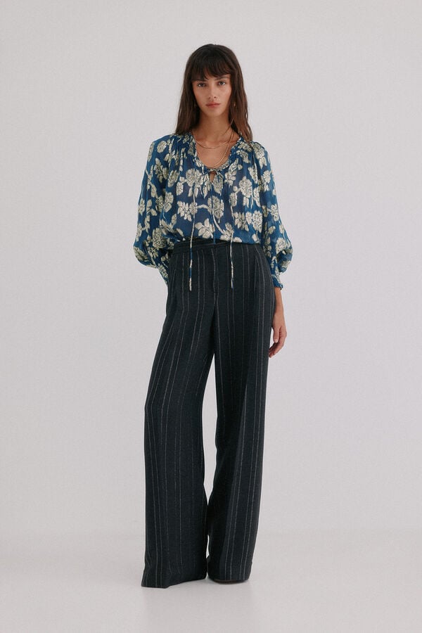 Hoss Intropia Pietra. Pantal&oacute;n a rayas Gris oscuro