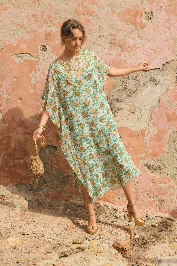 Hoss Intropia Lucille. Vestido jaquard fluido Estampado Verde