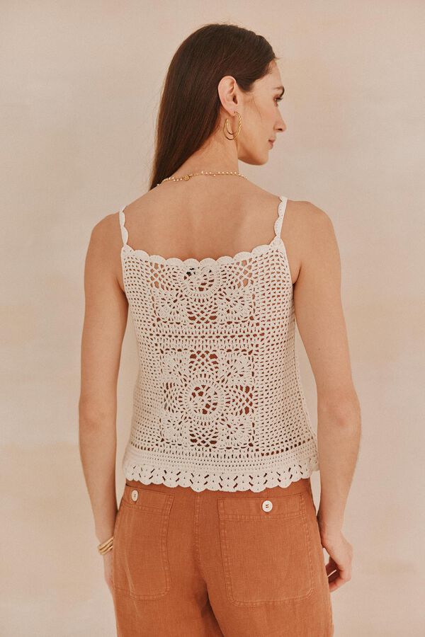 Hoss Intropia Sabina. Top de crochet Ecru