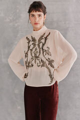 Hoss Intropia Celia.Blusa bordada Marfil