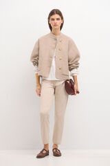 Hoss Intropia Amanda. Sobretudo curto de lã dupla face Ecru